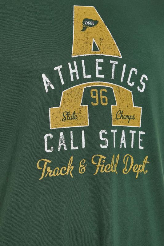 D555 Big & Tall Green 'Athletics Cali State' Printed T-Shirt 2
