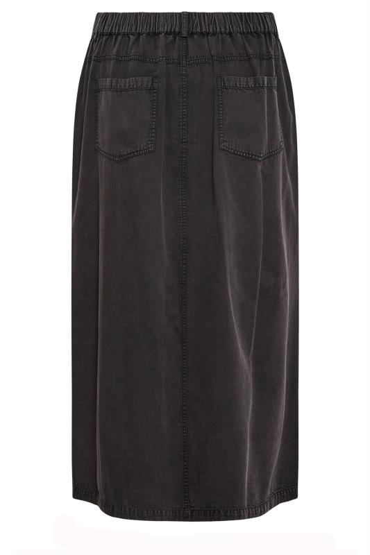 YOURS Curve Plus Size Black Acid Wash Midaxi Denim Skirt | Yours Clothing  7