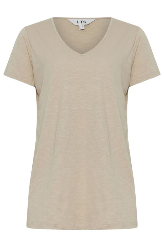 LTS Tall Women's Natural Brown V-Neck Short Sleeve T-Shirt | Long Tall Sally 5