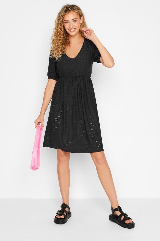 LTS Tall Black Broderie Anglaise Dress 2