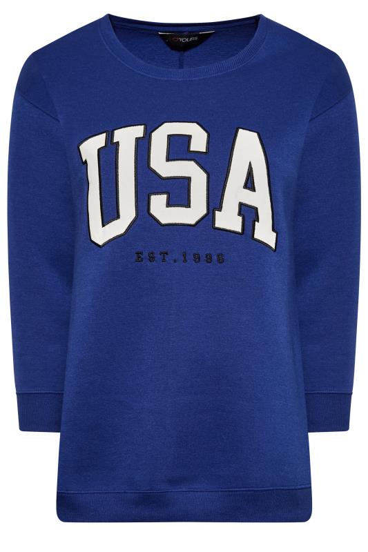 Curve Blue 'USA' Slogan Sweatshirt | Yours Clothing 6