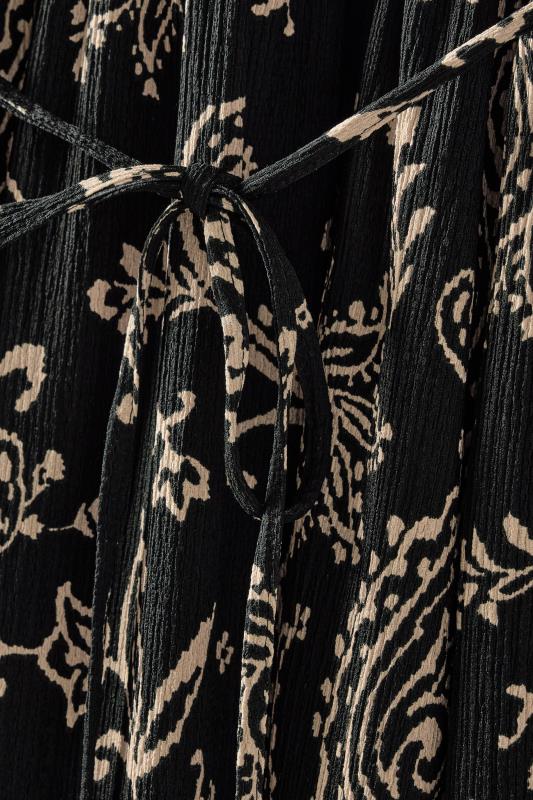 EVANS Plus Size Black Paisley Print Crepe Midi Dress | Evans 8