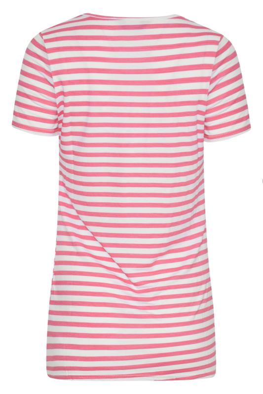 LTS Tall Hot Pink Stripe T-Shirt 6