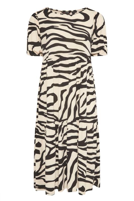 Cream Zebra Print Puff Sleeve Smock Midaxi Dress_F.jpg