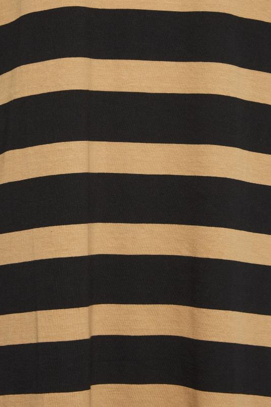 YOURS Plus Size Beige Brown Stripe Print Oversized T-Shirt Dress | Yours Clothing 6
