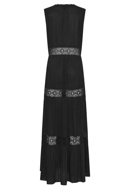 LTS Tall Women's Black Crochet Trim Maxi Dress | Long Tall Sally 7