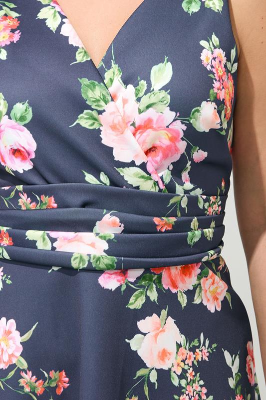 YOURS LONDON Plus Size Navy Blue Floral Midi Dress | Yours Clothing 4