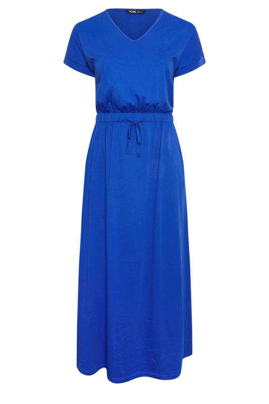 YOURS Plus Size Cobalt Blue Tie Detail Maxi Dress | Yours Clothing 5