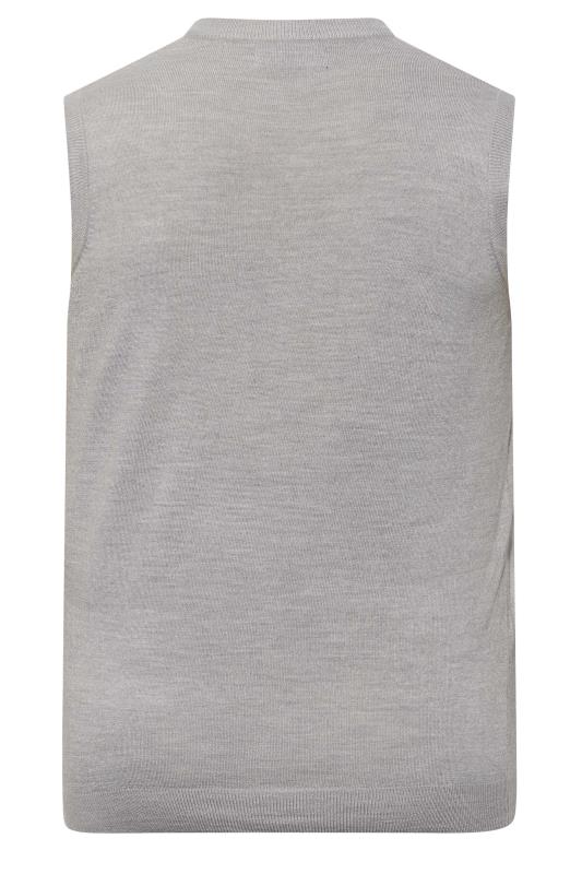 BadRhino Light Grey Essential Sleeveless Knitted Jumper | BadRhino 4