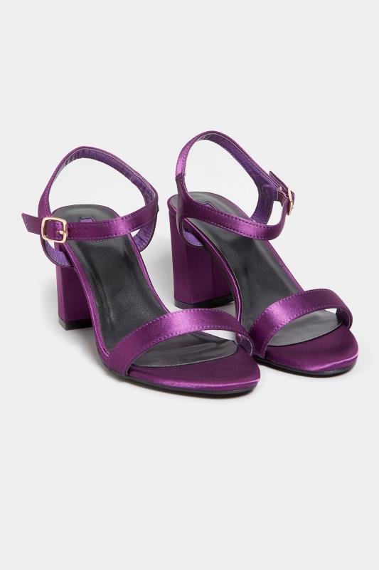 LIMITED COLLECTION Purple Block Heel Sandal In Wide E Fit & Extra Wide EEE Fit | Yours Clothing 2