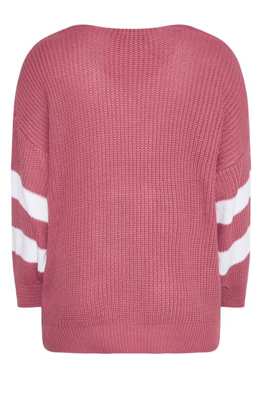 Pink Varsity Stripe Knitted Jumper_BK.jpg
