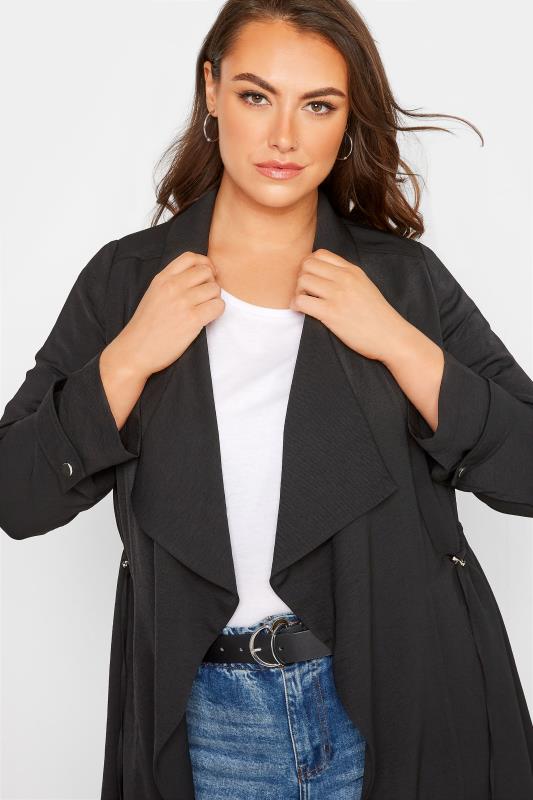 Plus Size Black Waterfall Jacket | Yours Clothing 4