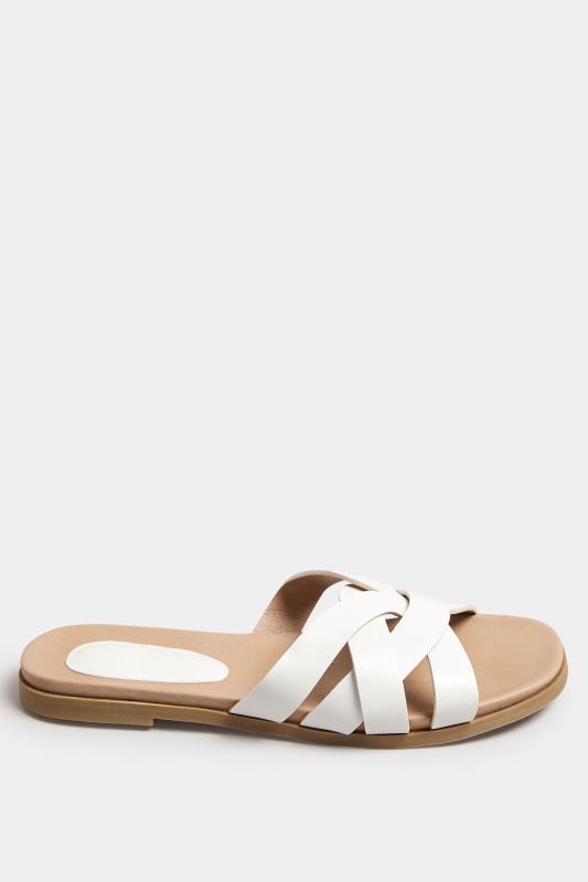 White Woven Mule Sandals In Extra Wide EEE Fit | Yours Clothing 3