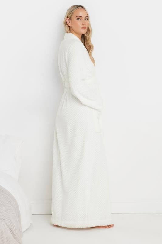 LTS Tall Ivory White Waffle Maxi Dressing Gown | Long Tall Sally 3