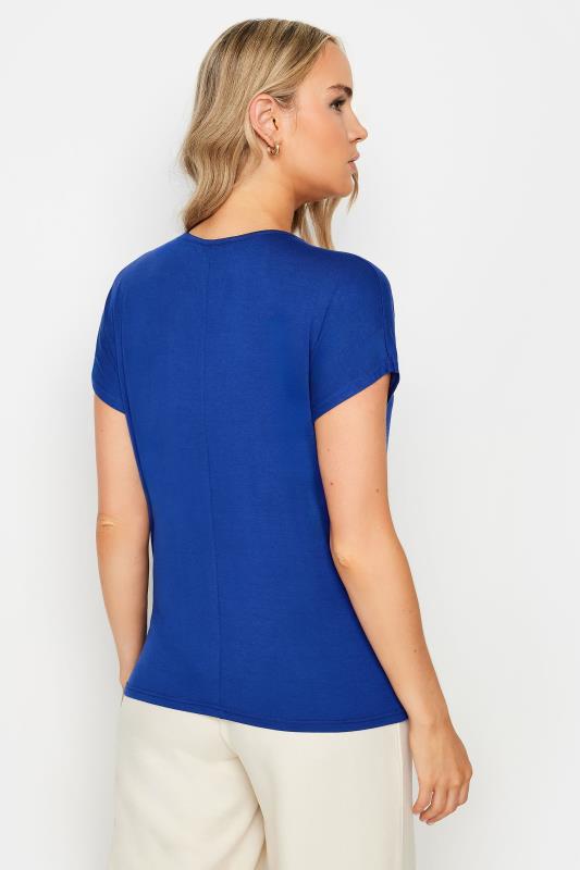 LTS Tall Women's Blue Short Sleeve Wrap Top | Long Tall Sally 3