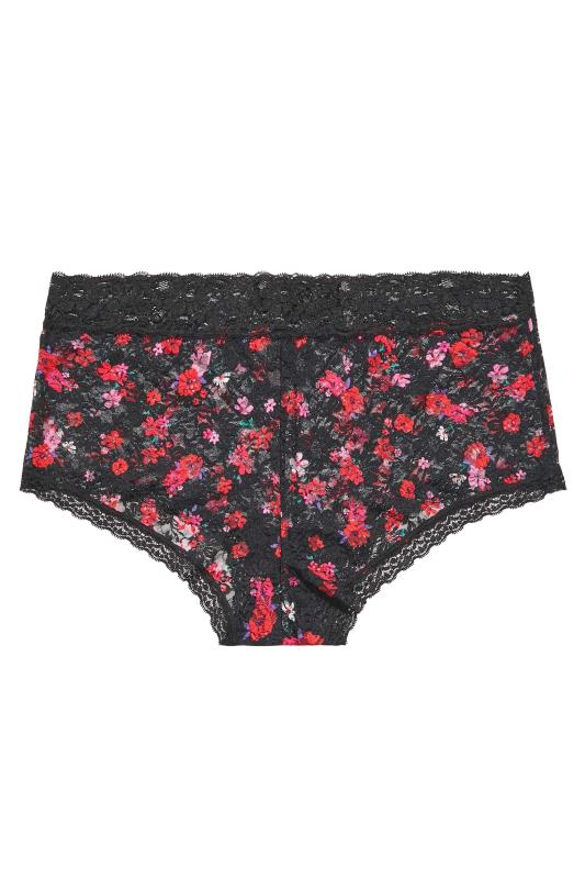 Plus Size 3 PACK Black & Red Floral Lace Shorts | Yours Clothing  5