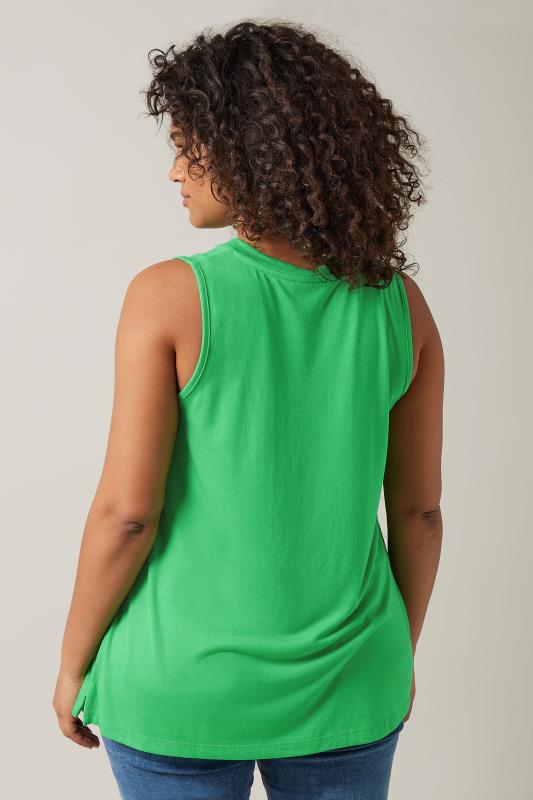 EVANS Plus Size Green Modal Rich Vest Top | Evans 3