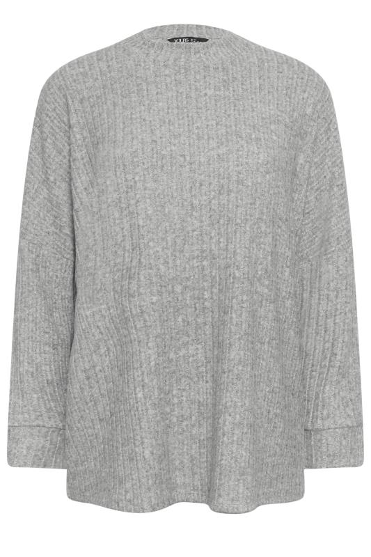 YOURS Plus Size Grey Ribbed Soft Touch Jumper | Yours Clothing 5