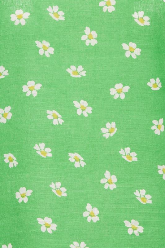 Petite Green Daisy Print Square Neck Top | PixieGirl 6