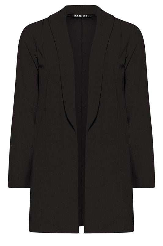 YOURS Plus Size Black Shawl Collar Scuba Blazer | Yours Clothing 6