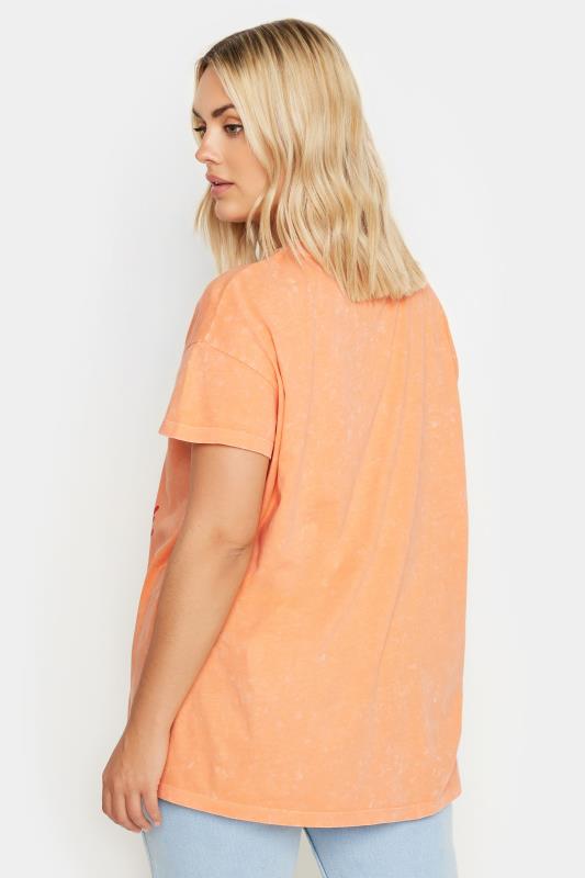 YOURS Plus Size Orange 'Life Is Sweet' Cherry Print T-Shirt | Yours Clothing 3