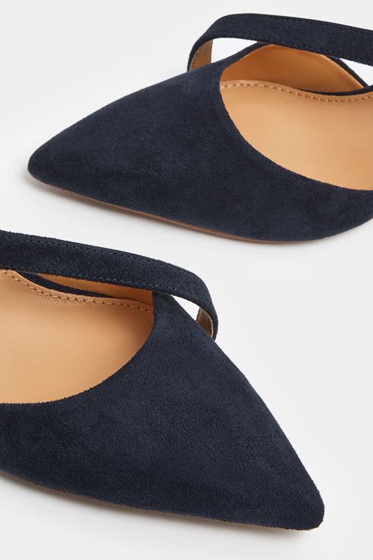 LTS Navy Blue Asymmetric Slingback Heel In Standard Fit | Long Tall Sally 5