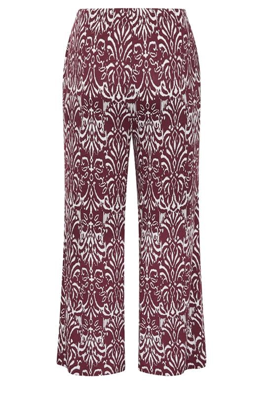 YOURS Plus Size Red Ikat Print Trousers | Yours Clothing 6