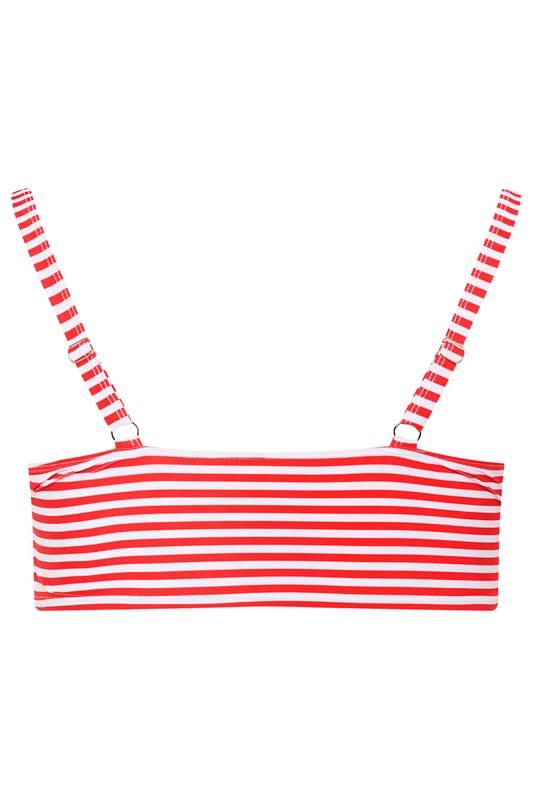 LIMITED COLLECTION Plus Size Red Stripe Bikini Top | Yours Clothing 7