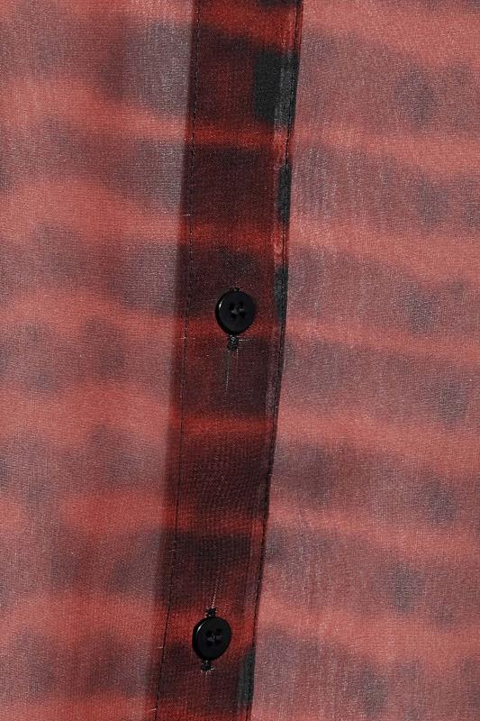 Curve Chiffon Red & Black Tie Dye Shirt | Yours Clothing 5