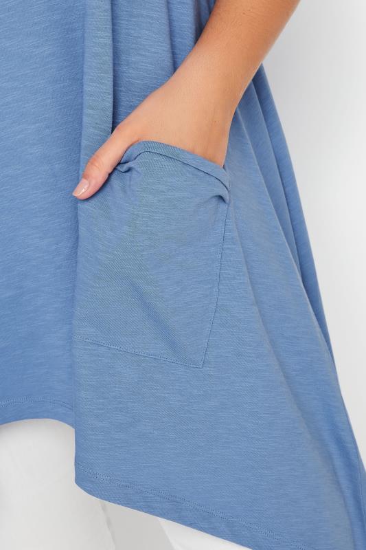 YOURS Curve Plus Size Blue Hanky Hem Vest Top | Yours Clothing  4