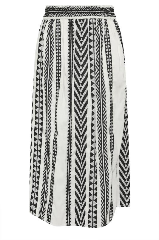 YOURS Plus Size White Aztec Print Maxi Skirt | Yours Clothing 5