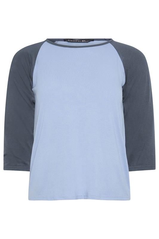 PixieGirl Petite Women's Blue Contrast Sleeve T-Shirt | PixieGirl 5