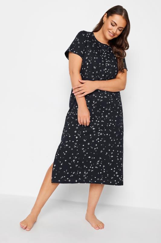 Plus Size  YOURS Curve Navy Blue Star Print Midaxi Nightdress