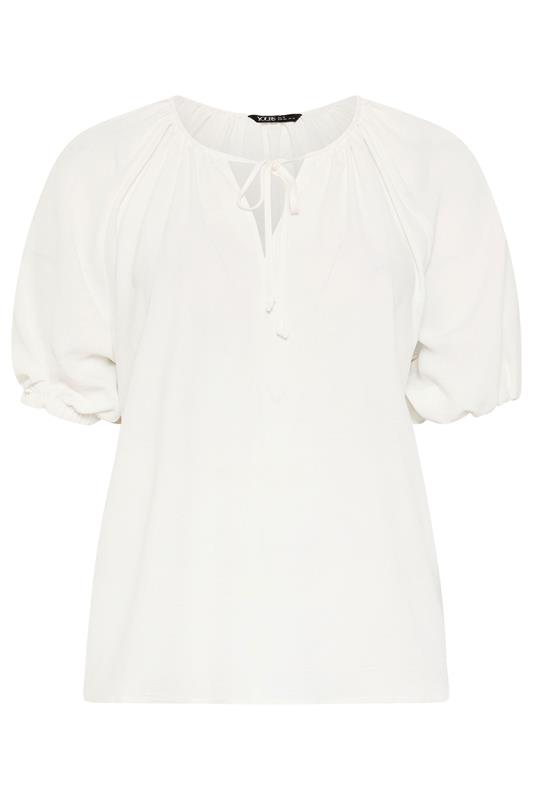 YOURS Plus Size Ivory White Balloon Sleeve Blouse |  Yours Clothing 5