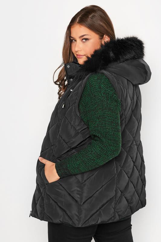 Curve Black Diamond Quilted Gilet 3