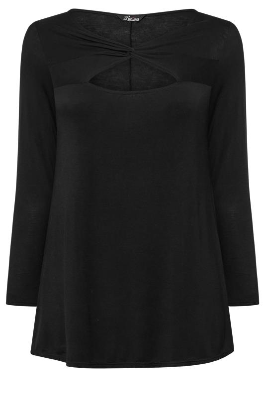 LIMITED COLLECTION Plus Size Black Twist Cut Out Top | Yours Clothing 6