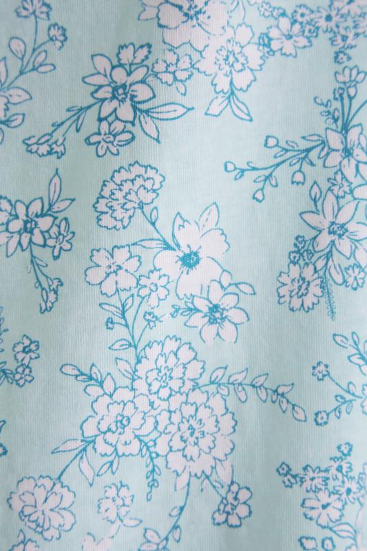 Tall Women's LTS Light Blue Floral Print Cotton Pyjama Set | Long Tall Sally  5
