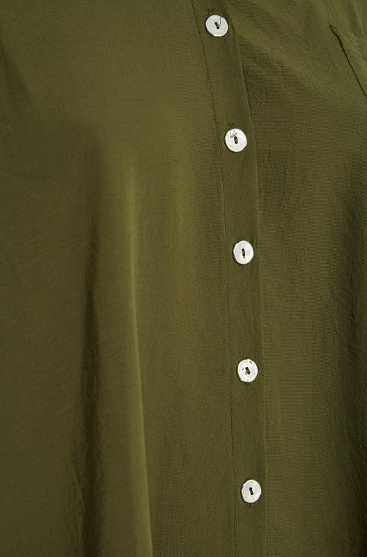 Curve Khaki Green Button Through Shirt_S.jpg