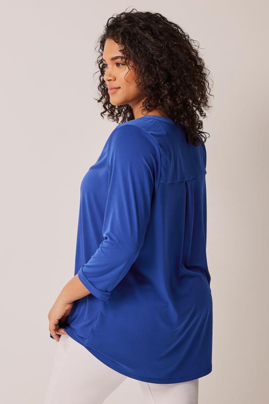 EVANS Plus Size Cobalt Blue Jersey Shirt | Evans 4