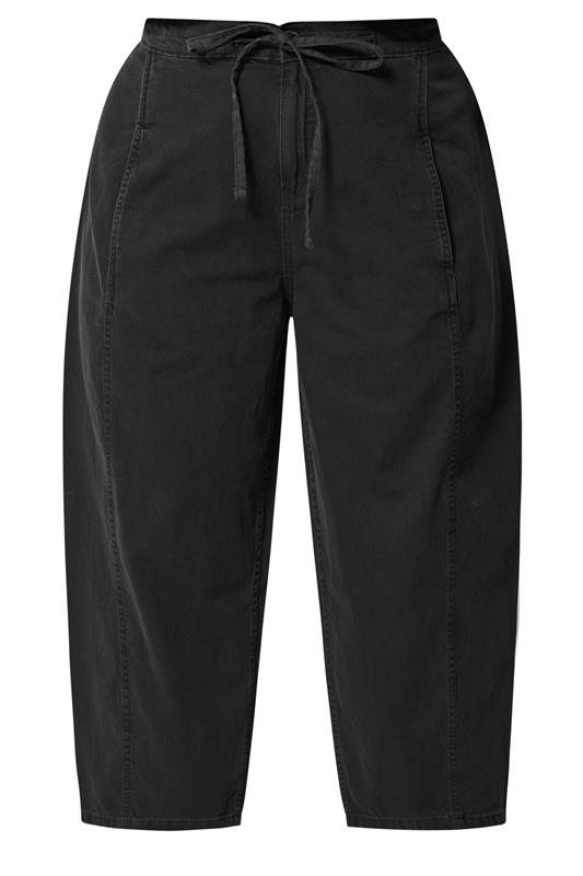 YOURS Plus Size Washed Black Crop Barrel Jeans | Yours Clothing 5