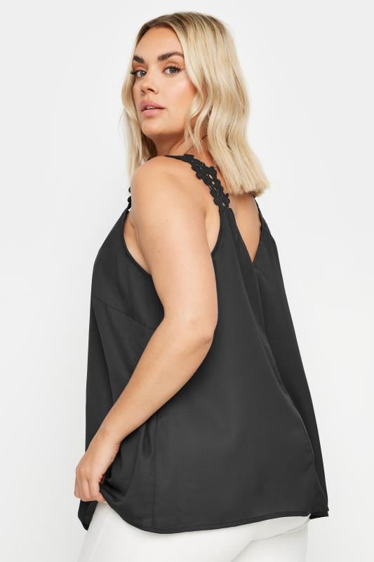 YOURS Plus Size Black Trim Cami | Yours Clothing 3