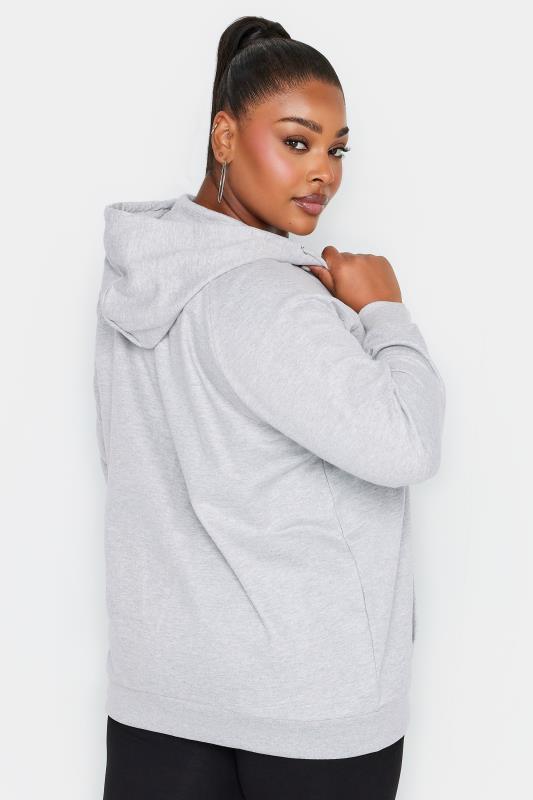 YOURS Plus Size Light Grey Essential Zip Through Hoodie | Yours Clothing 4