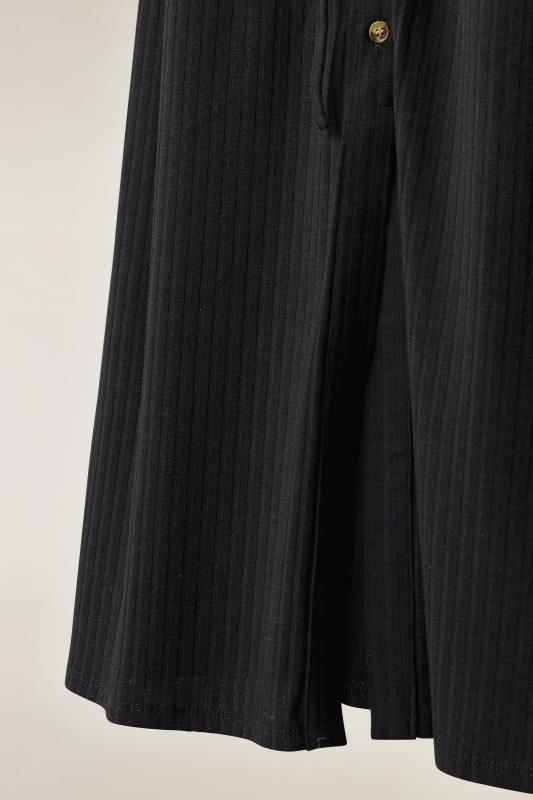 EVANS Plus Size Black Ribbed Utility Dress | Yours Clothing 8