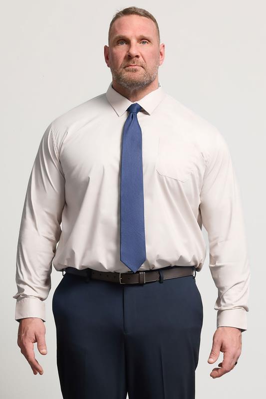  D555 Big & Tall Pink Long Sleeve Non Iron Stretch Shirt