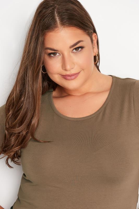 Plus Size Brown Short Sleeve Bodysuit | Yours Clothing 4