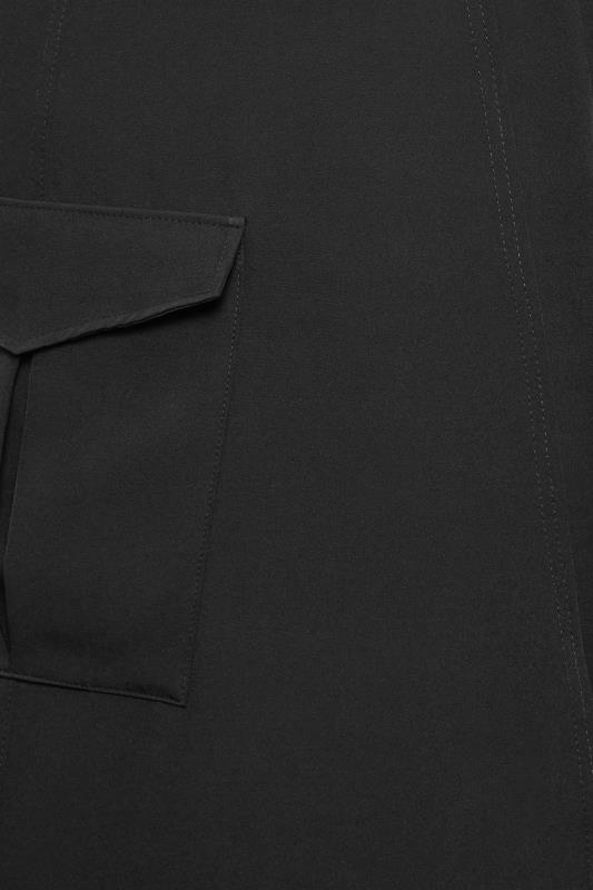 Petite Black Utility Wrap Midi Skirt | PixieGirl 3