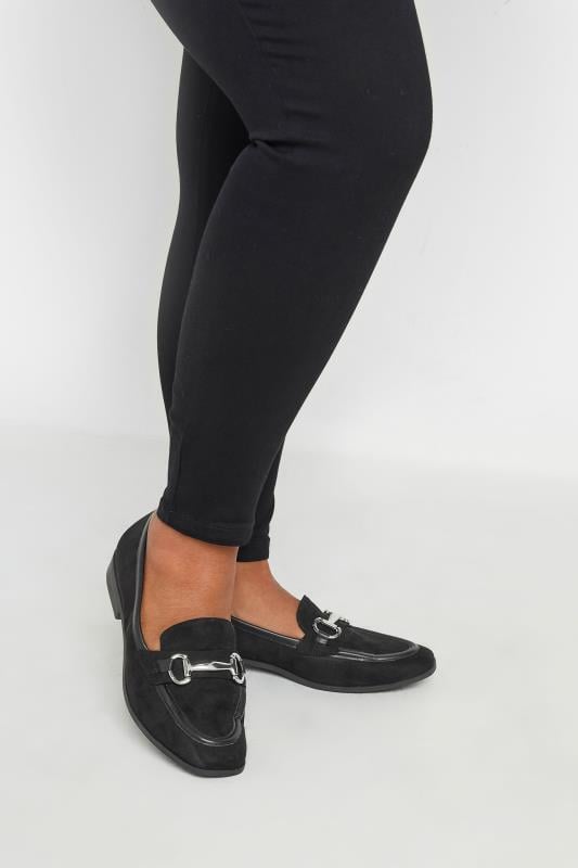 Black Snaffle Loafer In Wide E Fit | Yours Clothing 1