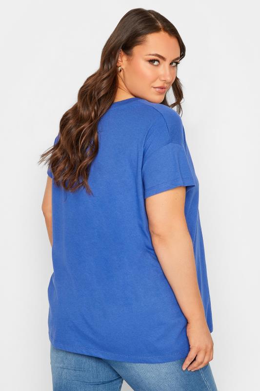 YOURS Curve Plus Size Dark Blue 'Santa Monica' Slogan T-Shirt | Yours Clothing  3