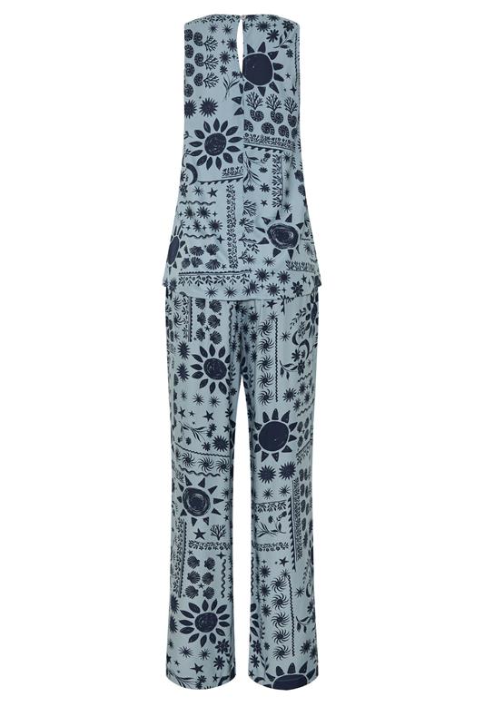 LTS Tall Women's Set Blue Coastal Print Top & Wide Leg Trousers | Long Tall Sally 6