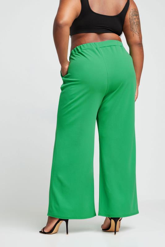 LIMITED COLLECTION Plus Size Green Wide Leg Trousers | Yours Clothing 3